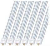 LIGHEART 8FT LED Bulbs, 90W 6000K T8 T12 LED Tube Lights, FA8 Single Pin V Shaped LED Shop Lights, 270 Degree Angle, Replace Fluorescent Light Tubes, Pack of 6