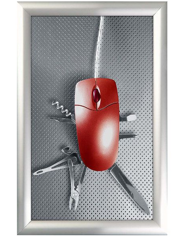 11×17 Snap Poster Frame – 1 inch Silver Profile Mitered Corner