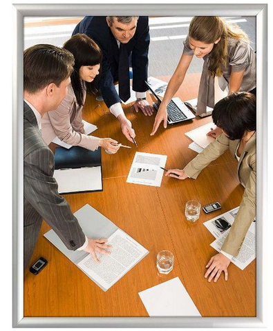 22×28 Snap Poster Frame – 1 inch Silver Profile Mitered Corner