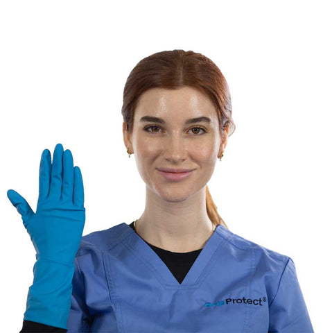 GripProtect® High Risk 14 mil Latex Powder-Free Exam Gloves, Case, S,M,L,XL (Case of 500)