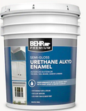 BEHR PREMIUM 5 gal. #OSHA-5 OSHA Safety Red Urethane Alkyd Semi-Gloss Enamel Paint
