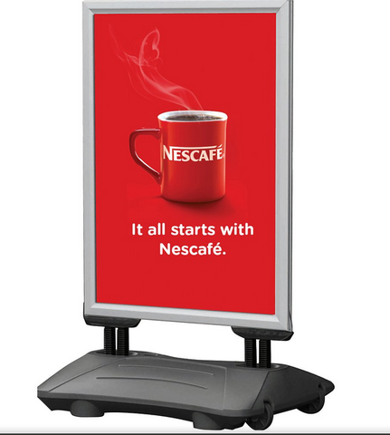 WindPro Black Frame Black Water Base Sidewalk Sign Select A Size