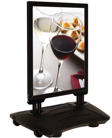 WindPro Black Frame Black Water Base Sidewalk Sign Select A Size
