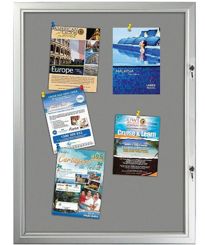 9x(8.5×11) Gray Felt Enclosed Bulletin Board Outdoor Use