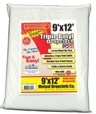 9 ft. x 12 ft. Triple Coated Butyl Drop Cloth White the Original Paint Stopper