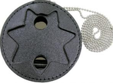 Leather 7 Point Star Neck Badge Holder #6335