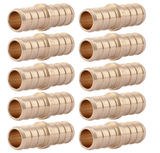 SharkBite 1/2 Inch Crimp Coupling, Brass Plumbing Fitting, PEX Pipe, PE-RT, #UC008LFA10, 10-Pack