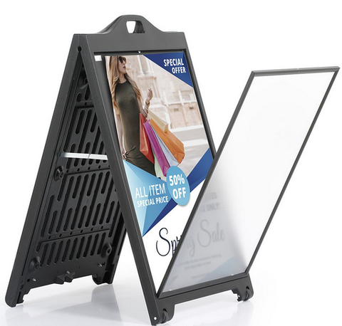24″w x 36″h SignPro Sidewalk Sign – Black With Lens