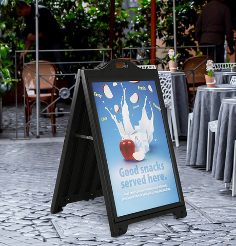 24″w x 36″h SignPro Sidewalk Sign – Black With Lens