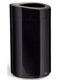 Safco, Open-Top Contemporary-Style Trash Can, Stainless Steel, 30 Gallon, Black