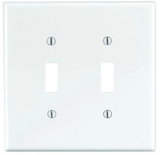 Leviton White 2-Gang Toggle Wall Plate (1-Pack) R52-00PJ2-00W