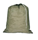 30 X 40 Mesh Laundry Bags, Draw Cord, White, Heavy Wgt.