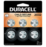 Duracell CR2032 3V Lithium Battery 6 Pack, Child Safe Coating # 5008252