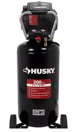 Husky 27 Gal. 200 PSI Oil Free Portable Vertical Electric Air