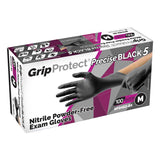 Grip Protect ® Precise BLACK 5 Mil Nitrile Exam Gloves, S,M,L,XL (Case of 1000)