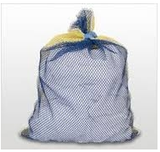 15 X 20 Mesh Laundry Bags, Tie String, White, Medium Wgt.