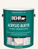 BEHR 1 Gal. White Acrylic Alkyd Interior/Exterior Enamel Undercoated Primer