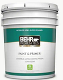 BEHR 5 gal. Ultra Pure White Semi-Gloss Enamel Low Odor Interior Paint & Primer