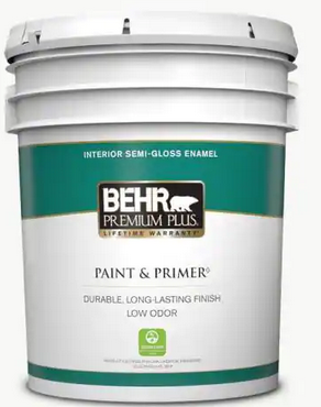 5 gal. Ultra Pure White Semi-Gloss Enamel Exterior Paint & Primer