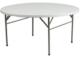 Round Granite White Bi-Fold Plastic Folding Table # DAD-154Z-GG