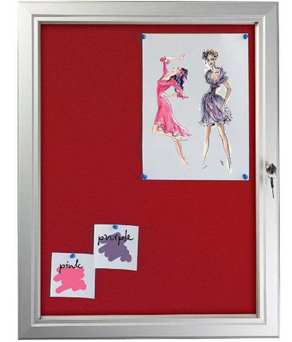 4x(8.5×11) Red Felt Enclosed Bulletin Board Outdoor Use