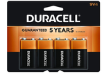 Duracell - CopperTop 9V Alkaline Batteries 4 Pack #MN1604B4