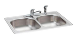 Glacier Bay Drop-In Stainless Steel 33 in. 4-Hole Double Bowl Kitchen Sink #348961