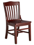 Lancaster Table & Seating Mahogany Finish Wooden School House Chair