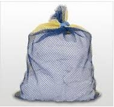 18 X 24 Mesh Laundry Bags, Tie String, White, Heavy Wgt.