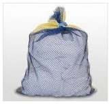 18 X 24 Mesh Laundry Bags, Tie String, White, Medium Wgt.