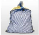 24 X 36 Mesh Laundry Bags, Tie String, White, Medium Wgt.