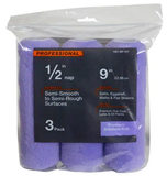 Professional 9 in. x 1/2 in. High-Capacity Polyester Knit Paint Roller Cover (3-Pack)