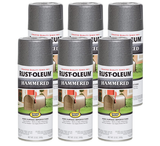Rust-Oleum Hammered Spray Paint, Gray, 12 oz Pack of 6 #7214830