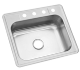 Drop-In Stainless Steel 25 in. 4-Hole Single Bowl Kitchen Sink #114559