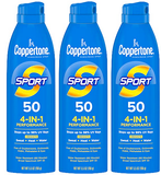 Coppertone SPORT Sunscreen Spray SPF 50, 5.5 Oz 3-Pack