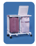 Pvc Hamper Stand, Double, 35" Hgt., With Lid & Foot Pedal #PVC2HSFP