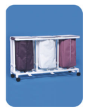 Pvc Hamper Stand, Triple 35" Hgt., Lid & Foot Pedal #PVC3HSFP