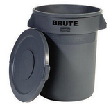 Rubbermaid BRUTE 32 Gallon Gray Round Trash Can and Lid # 69032CLGYKIT